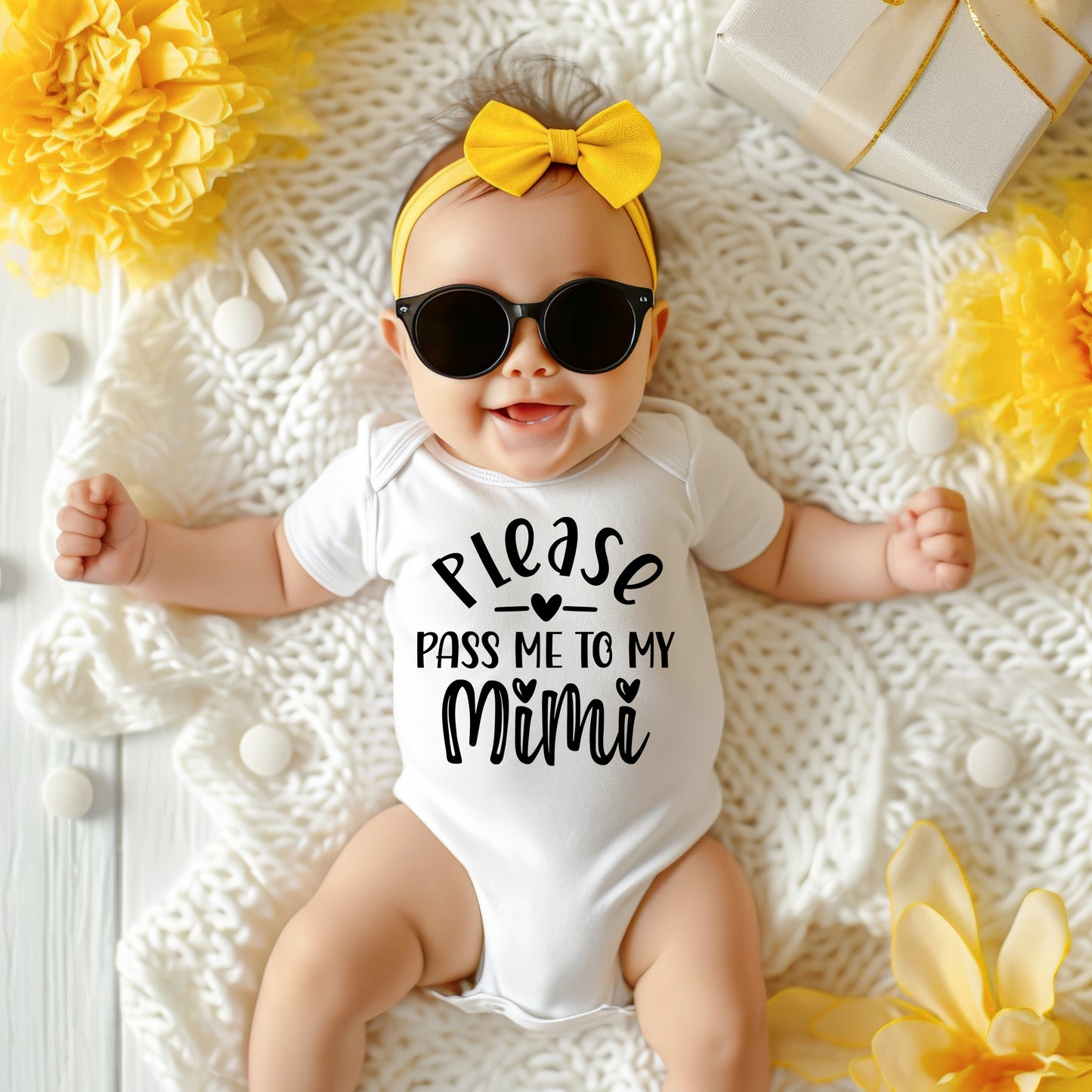 Please Pass Me To My Mimi Baby Onesie