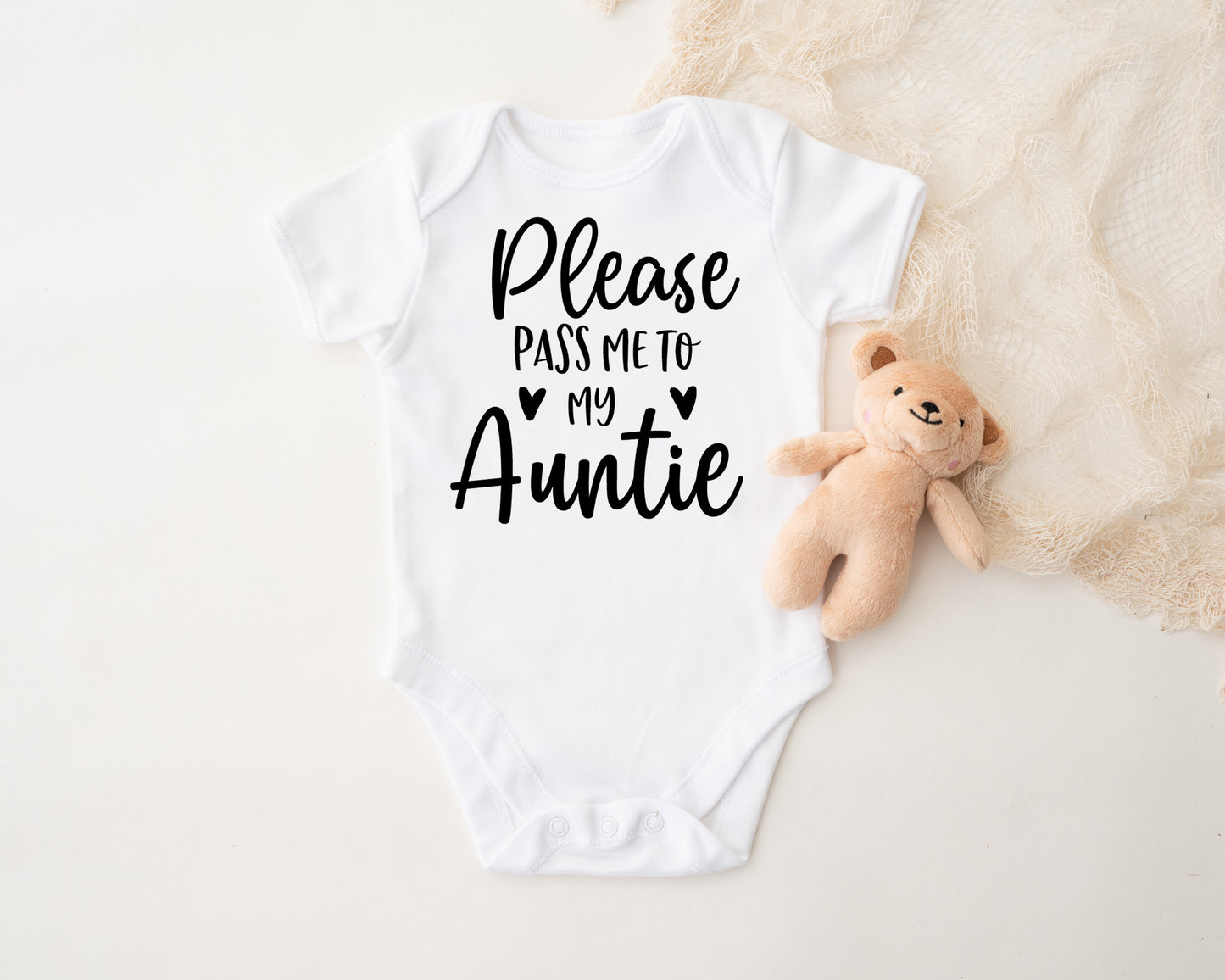 Please Pass Me To My Auntie Baby Onesie
