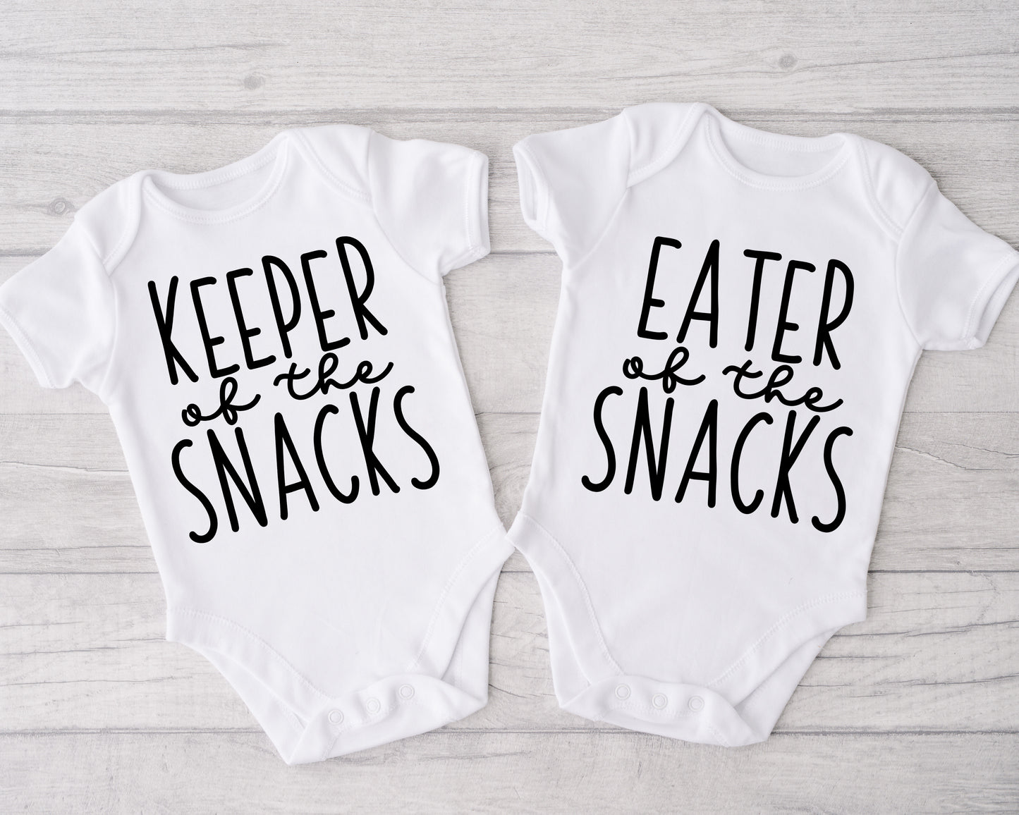 Keeper Of Snacks, Eater Of Snacks Twin Onesie® Set