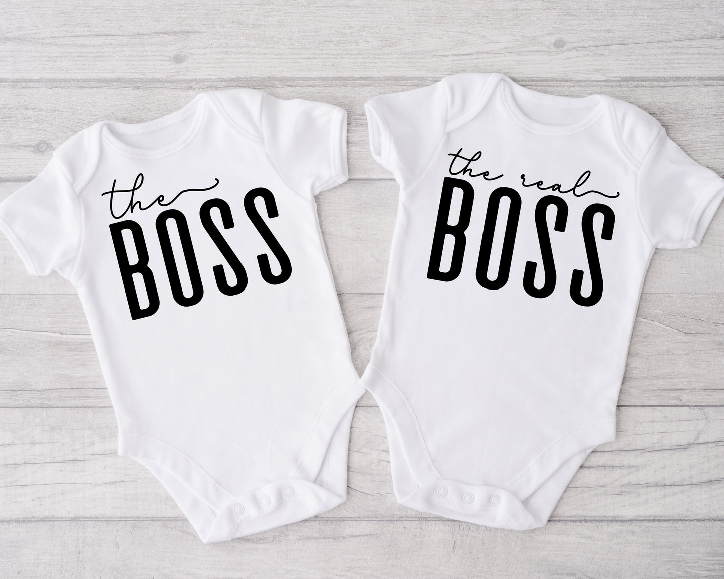 The Boss, The Real Boss Twin Onesie Set®